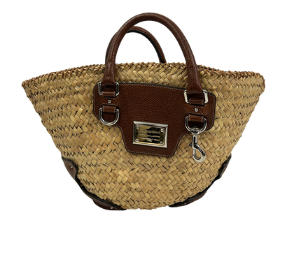 Cesta, 380€, Bolso, Beige/Marrón, Animal - Piel/Planta - Mimbre, Vista frontal